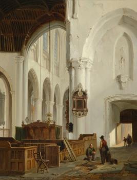 巴斯勒莫斯 約翰內斯 範 霍夫 Interieur van de Grote Kerk in Den Haag 巴斯勒莫斯 約翰內斯 範 霍夫 Interieur van de Grote Kerk in Den Haag